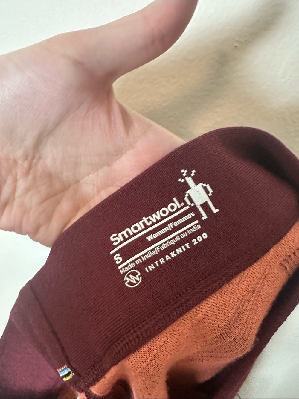 Smartwool Merino Wool Intraknit Legging Base Layer Maroon Red Small - Picture 5 of 9